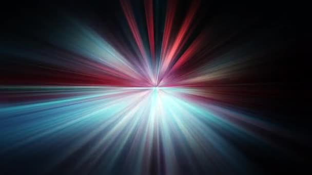 Abstrato Laço Criativo Colorido Vermelho Azul Brilho Radial Luz Luz — Vídeo de Stock