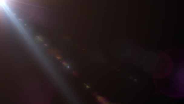 Оптическая Световая Анимация Вспышки Черном Абстрактном Фоне Наложения Экран Проекта — стоковое видео
