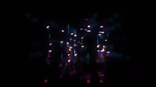 Animación Abstracta Countdown Ten Zero Glitch Effect Animation Gold Particles — Vídeo de stock