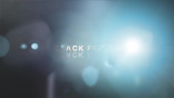 ブラックフライデー 黒い抽象的な背景のカラフルなネオン レーザーのテキスト グリッチ効果アニメーション映画のタイトル — ストック動画
