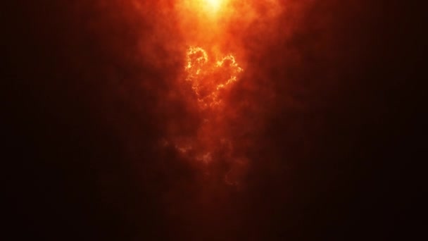 Abstraktní Smyčka Záře Oranžová Červená Světlice Světlo Kouř Oblak Oheň — Stock video