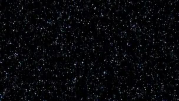 Loop Κάθετη Vdo Λάμψη Λευκά Μπλε Αστέρια Σωματίδια Που Πέφτουν — Αρχείο Βίντεο
