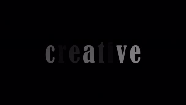 Creatieve Zilveren Tekst Met Effect Animatie Zwarte Abstracte Achtergrond Reclame — Stockvideo