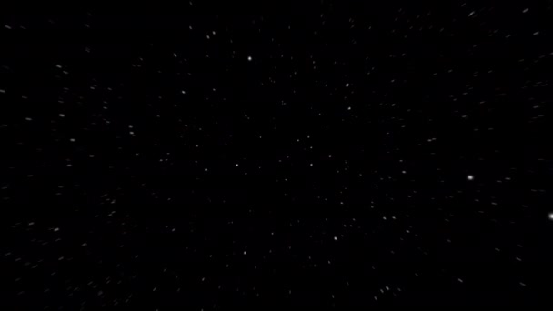 Гіперпростір Warp Подорожує Білими Зірками Анімації Абстрактно Чорному Тлі Простір — стокове відео