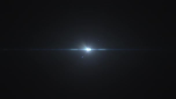 Черном Фоне Сияет Оптическая Вспышка Синей Звезды — стоковое видео
