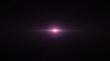 Soyut döngü merkezi parlak pembe yıldızlı optik ışık mercekleri siyah arka planda yanıp sönen animasyonlar. QuickTime Alpha Channel 444 'ü kullanarak izole et
