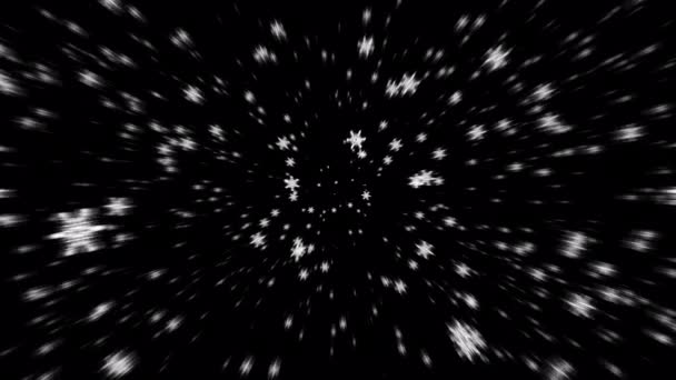 Piękna Pętla Spadająca Ruchomej Białej Gwiazdy Płatki Cząstek Promieniowe Rozmyte — Wideo stockowe