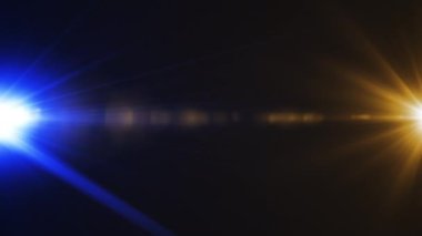 Mavi turuncu optik lens siyah soyut arkaplanda akış animasyonu  