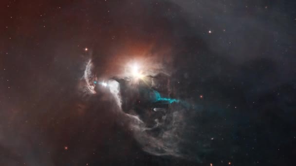 Galaxy Space Flight Exploration Nebula Travel Fstau Star System Looping — Stock Video