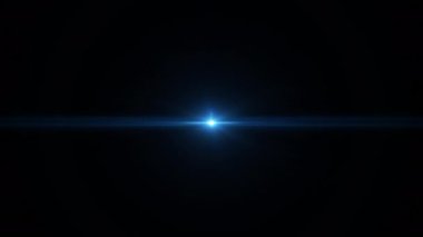 Soyut döngü merkezi parlak mavi yıldız optik ışık mercekleri siyah arkaplanda yanıp sönen animasyonlar. 