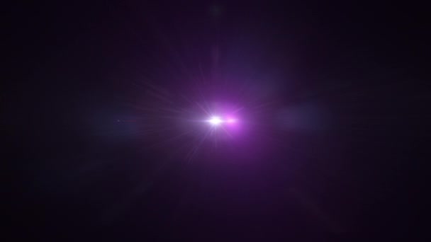 Centro Lazo Parpadeante Rosa Púrpura Estrella Azul Sol Luces Ópticas — Vídeos de Stock