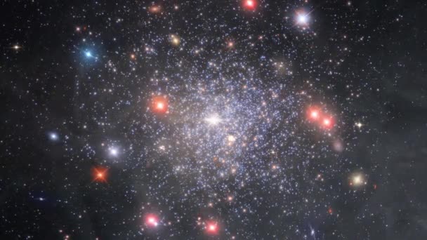 Explorarea Galaxiei Prin Spațiul Cosmic Spre Galaxie Balenă Strălucitoare Animație — Videoclip de stoc