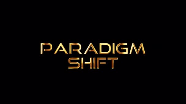 Hurok Animáció Paradigm Shift Arany Szöveg Ragyog Fény Mozgás Hatása — Stock videók