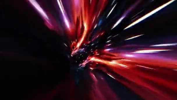 Абстрактна Петля Світиться Космічною Зіркою Гіперпросторового Тунелю Швидкості Через Часову — стокове відео