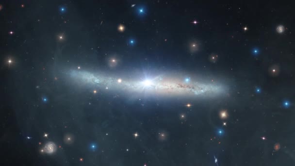 宇宙旅行Ngc4423スパイラル銀河 宇宙の星のフィールドを旅する 科学映画のための4K Nasaが提供するこの画像の要素 — ストック動画