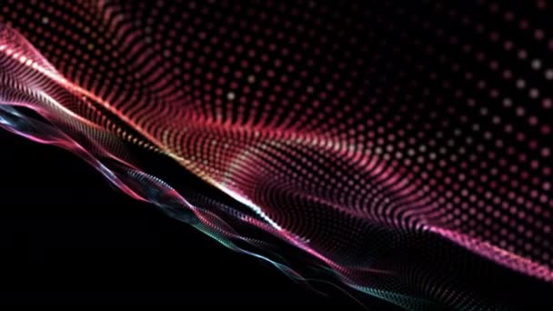Abstract Seamless Loop Mesh Blurred Glowing Colorful Dots Digital Luxurious — Stock Video