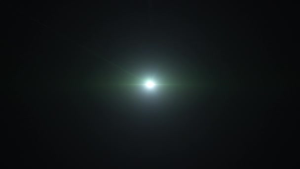 Αφηρημένη Βρόχο Κέντρο Λάμψη Πράσινο Αστέρι Οπτική Λάμψη Φως Φωτοβολίδες — Αρχείο Βίντεο
