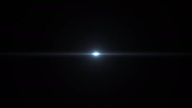 Soyut döngü merkezi parlak mavi yıldız optik ışık mercekleri siyah arkaplanda yanıp sönen animasyonlar. 