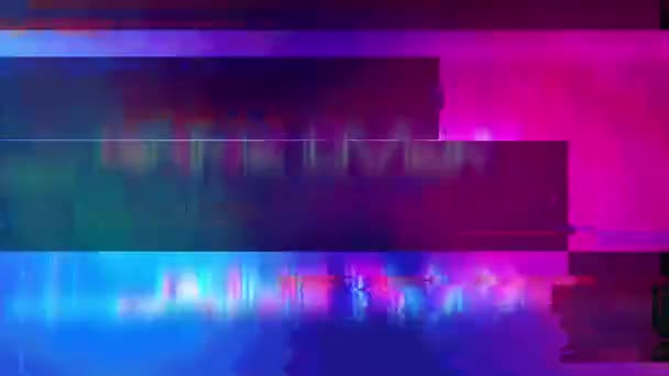 Abstrakte Animation Von Game Pink Blue Neon Glitch Text Effect — Stockvideo