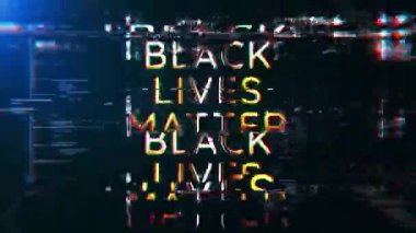 Black Live Matter altın hatası metin efekti animasyon sinematik başlık soyut arkaplan. Giriş, başlık pankartı için Siyah Canlı Madde hata efekti elementi. 