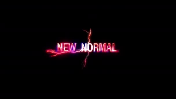New Normal Glow Rose Néon Abstrait Foudre Animation Texte Sur — Video