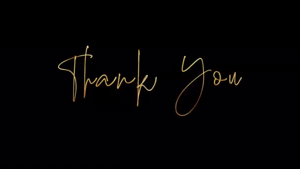 Thank You Handwriting Golden Text Shine Loop Light Motion Animation — Stock Video
