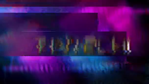 Fintech Guld Text Lysa Ljus Rörelse Cinematisk Titel Neon Rosa — Stockvideo