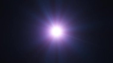 Optik mercek parlamaları siyah soyut arkaplan üzerinde parlamalı canlandırma 