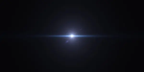 Orta yanıp sönen mavi yıldız mercekleri parlıyor. Ekran efekti projesi için güzel bir parıltı merkezi mavi ışık parlaması. Lüks premium ürün tasarımı için soyut. efekt ögesi 3d illüstrasyon oluşturma.