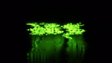 Teşekkürler parlak yeşil neon hatası metin efekti animasyon kara soyut arkaplan üzerinde sinematik başlık  