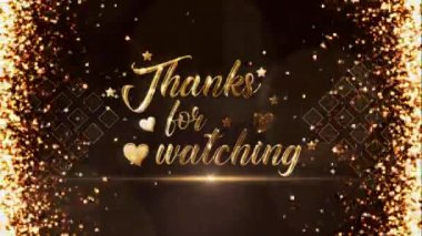 Siyah arkaplanda hareket eden parlak yıldızlı altın renkli başlık metnini izlediğiniz için teşekkürler.