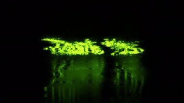 Siyah soyut arkaplan üzerindeki neon yeşil metin efektinin animasyon metni.. 