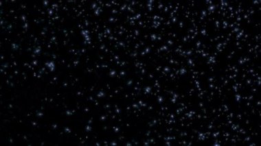 Parlak beyaz yıldız parçacıkları siyah soyut arkaplan üzerine düşen animasyonlar. Alevli, mavi, pembe, parlayan, kor şeklinde yanan kül parçacıklarının animasyonu.
