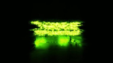 Siyah soyut arkaplanda neon yeşil metin efektini izlediğiniz için teşekkür metninin animasyonu. 
