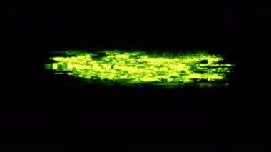The End Green glitch metin efektinin animasyon döngüsü metni sinematik başlık soyut arkaplan. 