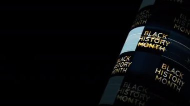 Siyah Tarih Ayı 3D neon hatalı metin tübü döngüsü animasyonu kopya uzayı ile soyut siyah arkaplan üzerinde. Karavan filminiz için metin veya sanat eserleriniz için kopya alanı ile 4K efekt ekran döngüsü.