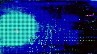 4K 3d görüntüleme mavi ızgara hattı mozaik döşeme mozaik döngü hareketi animasyonu soyut teknoloji arka planı bozar. Yanıp sönen küçük parlayan karesi yanıp sönen elektrik hattı. İleri teknoloji fütüristik arka plan.