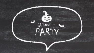 Cadılar Bayramı Partisi metin karatahta animasyonu sinematik başlık soyut arkaplan  