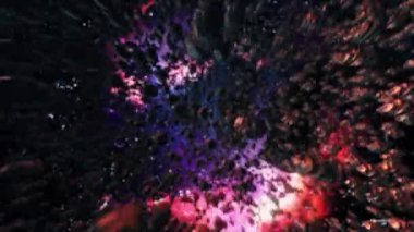 Game Over Glow 'un 3 boyutlu animasyon metni dijital efekti sinematik başlık arkaplanı. Giriş için kapak, başlık afişi. Renkli retro oyun konsolu biçimi.