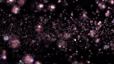 Etkinliğiniz için, VJ, konser, başlık, fragman, sunum gösterisi için, siyah arkaplan üzerindeki hareketli parçacıklar soyut, pürüzsüz döngü parçacıkları animasyon etkisi. 