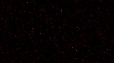 Soyut animasyon döngüsü parlayan altın yıldız parçacıkları siyah arkaplanda akarlar. 4K 3D kusursuz altın halkalı bokeh parçacıkları havada uçuşuyor..