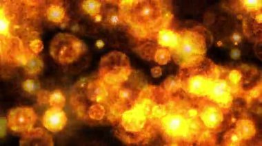 Işıldayan turuncu kıvılcım bombası parçacıkları siyah soyut arkaplan üzerine düşen animasyon ateşleri. 4K 3D ateşli turuncu parlayan kor yanan kül parçacıklarının animasyonu.