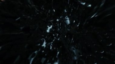 Sinema dünyasının soyut arka plan konseptini dinlemeye devam edin. 4K 3D Kalın Akortlu grunge metin ateş patlaması ışık parlaması ve parçacık animasyonu. 