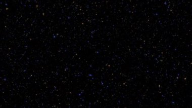 Döngü düşen mavi altın yıldız parçacıkları siyah soyut arkaplan üzerinde animasyon hareketi. Siyah arkaplan hareketindeki altın mavi yıldız parçacığı sinematik başlıklar
