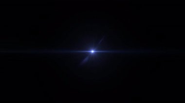 Döngü merkezi yanıp sönen golw mavi optik mercek parlamaları, ekran projesi için siyah soyut arkaplan üzerinde ışık animasyonu sanatı parlatmaktadır. Lamba ışınları dinamik, parlak video görüntülerini etkiler 