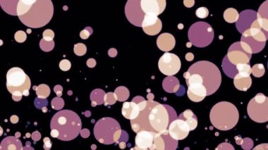 Soyut animasyon döngüsü Pastel Bokeh parçacıkları siyah arkaplanın üzerine doğru akar. 4K 3D kusursuz pastel bokeh parçacıkları havada uçuşuyor..