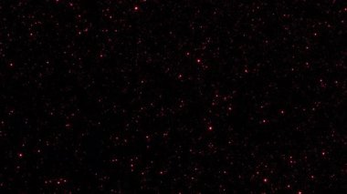 Soyut animasyon VJ döngüsü siyah zemin üzerinde pembe kırmızı yıldız toz parçacıkları yukarı akar. 4K 3D kusursuz döngü pembe kırmızı bokeh parçacıkları havada uçuşuyor.
