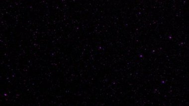 Soyut döngü parlayan pembe yıldız parçacıkları siyah arkaplanda yükseliyor. Kış tatili arka plan konsepti, Mutlu Noeller., 