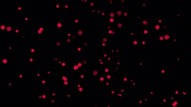 Soyut döngü animasyonu siyah arkaplanda akan pembe bokeh parçacıkları parlatmaktadır. 4K 3D kaotik hareket. Parıltı parçacıkları havada uçuşuyor.