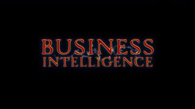 İş zekası kırmızı neon kıvılcımlar saçar. Siyah soyut arka planda kısa mesaj animasyonu. Reklam konseptini tanıt QuickTime Alpha Channel 444 'ü kullanarak izole et